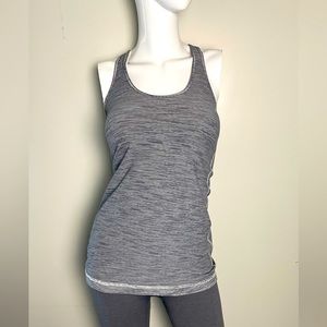 Lululemon cool razorback tank charcoal stripe